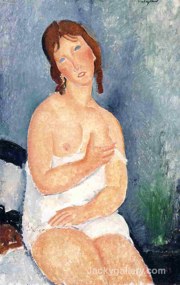 The Dairymaid (aka Red Haired Young Woman in Shift) by Amedeo Modigliani paintings reproduction